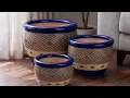 Bright Blue Ceramic Planter