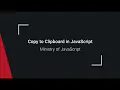 Copy to clipboard in JavaScript