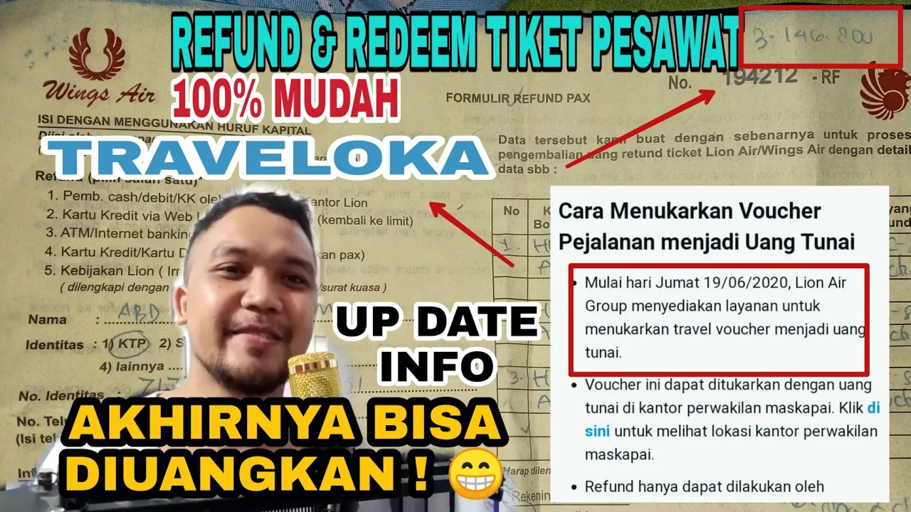 CARA TRANSAKSI DAN REDEEM KODE VOUCHER TIKET PESAWAT HASIL REFUND TRAVELOKA