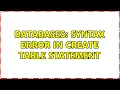 Databases Syntax Error in Create Table Statement