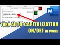 How to Turn AUTO-CAPITALIZATION in Microsoft Word