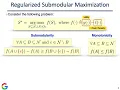 Regularized Submodular Maximization at Scale