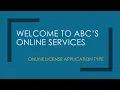 Online License Application Type