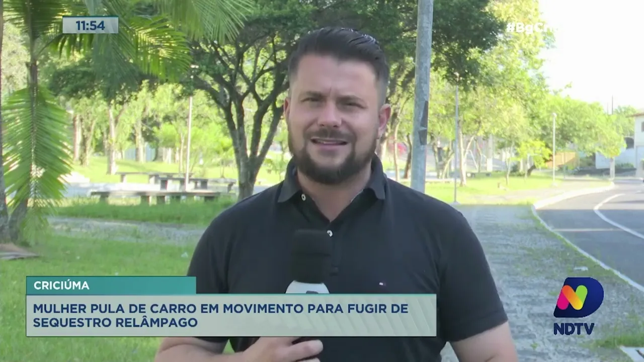 Mulher pula de carro em movimento para fugir de sequestro relâmpago em Criciúma