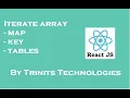 Part 17 For loop in React Array Map in React Iterating arrays in React Table from Array