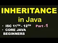 INHERITANCE in Java Basics part-1 ISC 11th-12th Core Java