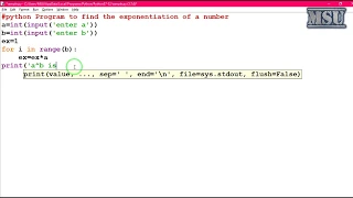 GE8161 Problem Solving and python Programming Laboratory 04 Exponentiation of a number