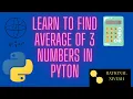 How to find average of 3 numbers in Python