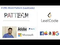 Word Pattern Leetcode Coding interview