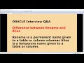 Oracle Interview Question and Answer Oracle SQL Alias vs Rename
