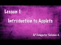 Lesson 1 - Introduction to Applets