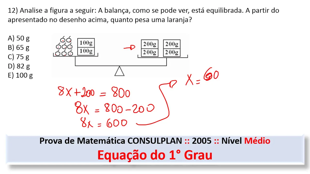 Equação do 1° Grau   Proporção #CONSULPLAN Q12 2019 Prova de Matemática #Concurso #Médio
