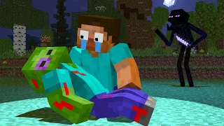 monster school herobrine rescue zombie baby vs 100 zombies story minecraft animation