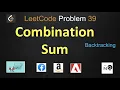 combination sum combination sum leetcode leetcode 39 backtracking Amazon Facebook Adobe