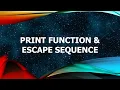 Print Function Escape Sequence Python For Beginners Tutorial