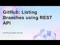 GitHub Listing Branches using REST API