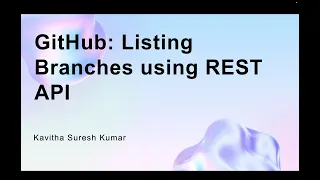 GitHub Listing Branches using REST API