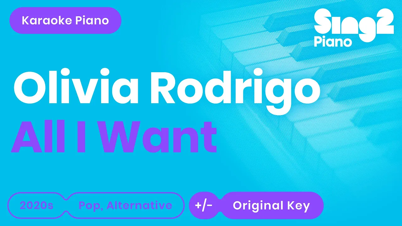 All I Want - Olivia Rodrigo | High School Musical (Karaoke Piano)