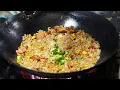 Chinese street food-best fried rice fried noodles at night market Awesome Wok Technique