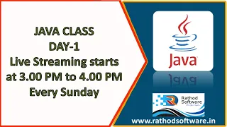 Free Java Weekly Class Mastering Java Live DAY-1