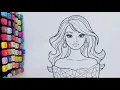 Coloring a Barbie GIANT Coloring Page With Art Markers Barbie Magic Coloring