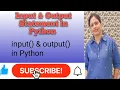 Lec-12 Input and Output Statements in Python Basic Tutorial for Beginners Series