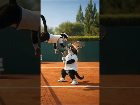 Tux and Domino play tennis! Tux plays rough!