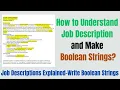 How to Understand a Job Description and Make Boolean Strings