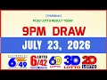 Lotto Results Today 9pm Draw July 23 2026 PCSO