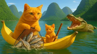 عملية إنقاذ مؤثرة قطة أم تنقذ قطة صغيرة من خطر فيديو قطة بتقنية الذكاء الاصطناعي 