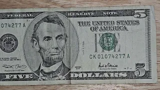 I found a 5 bill from 2001