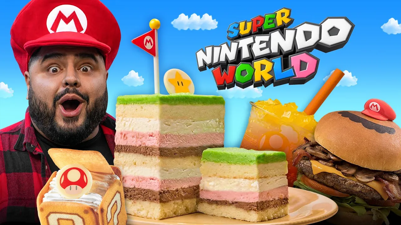 Probando TODO el men de Super Nintendo World!   El Guzii