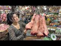 Market show and cooking | Buy pork legs for my recipe | Pork legs cooking