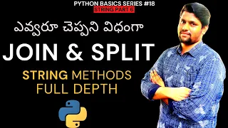 String Join Split Method In Python In Telugu Methods Of Strings In Python Python In Telugu