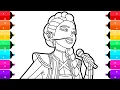 KPop Demon Hunters Coloring Pages for Kids How to Colors Rumi Huntrix