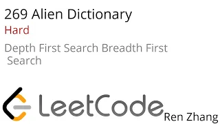 Leetcode 269 Alien Dictionary