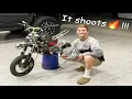 New Honda CRF50 Pit Bike Gets Brand New 125cc Motor IT SHOOTS FLAMES