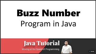 Buzz Number Program in Java