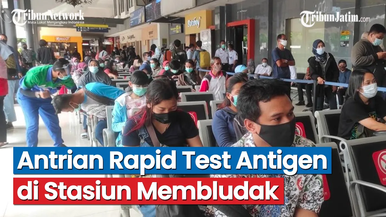 Ratusan warga terjaring perangkap rapid test di tempat, yang telah digelar pemerintah Kota Surabaya.. 