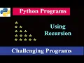 Star Pattern Using Recursion WithOut Using Loop Programming Challenge 2 Python Tricky Programs