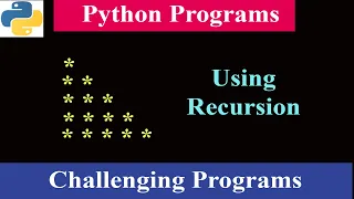 Star Pattern Using Recursion WithOut Using Loop Programming Challenge 2 Python Tricky Programs