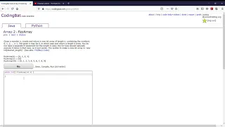 Array-2 fizzArray Java Tutorial codingbat com