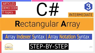 C Rectangular Array 2D Array Indexer Syntax Array Notation Syntax Demo