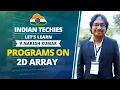 Programs on 2D Array in C Programming By V Naresh Kumar Lesson 35