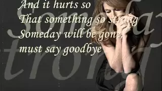 celine dion goodbyes the saddest word with lyrics