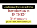 IFTH01 Introduction to Conditional Statements If then Statements English subtitles