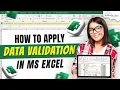 Data Validation in Excel MS Excel full Course 2024 Edition