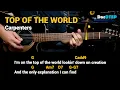 Top Of The World - Carpenters (Guitar Chords Tutorial with Lyrics)