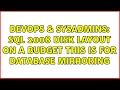 DevOps SysAdmins sql 2008 disk layout on a budget this is for database mirroring 2 Solutions