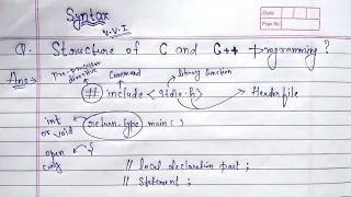 Basics structure of programming language Syntax of C and C programming language
